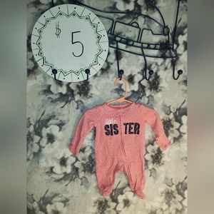 Newborn Little Sister Baby Girls Pajamas PJs Sleepwear Sleepsuit Size 0 $5
